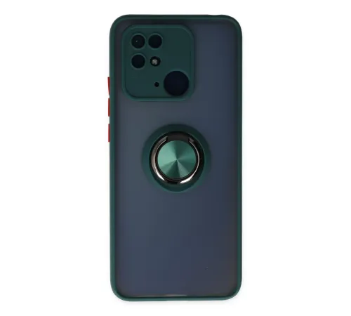 Xiaomi Poco C40 Kılıf Montreal Yüzüklü Silikon Kapak - Yeşil