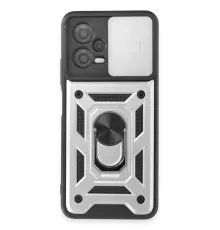 Xiaomi Redmi Note 12 5G Kılıf Pars Lens Yüzüklü Silikon - Gümüş