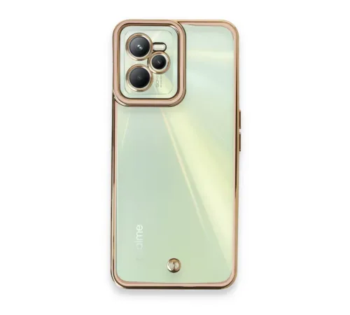 Realme C35 Kılıf Liva Lens Silikon - Pudra