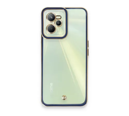 Realme C35 Kılıf Liva Lens Silikon - Mavi