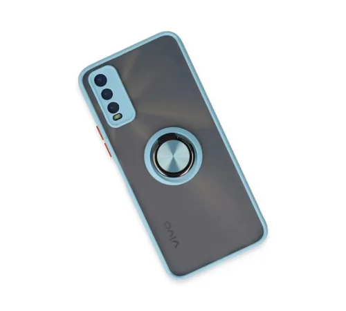 Vivo Y11S Kılıf Montreal Yüzüklü Silikon Kapak - Buz Mavi