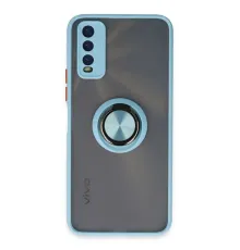 Vivo Y11S Kılıf Montreal Yüzüklü Silikon Kapak - Buz Mavi