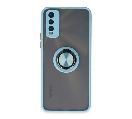 Vivo Y11S Kılıf Montreal Yüzüklü Silikon Kapak - Buz Mavi