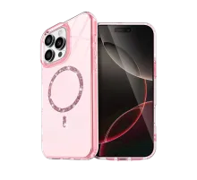 Apple iPhone 15 Pro Max Live Diamond Magsafe Kapak - Pembe