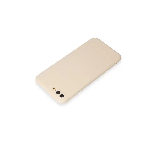 Apple iPhone 7 Plus Kılıf First Silikon - Krem