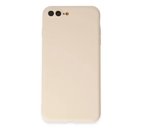 Apple iPhone 7 Plus Kılıf First Silikon - Krem