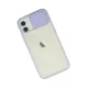 Apple iPhone 12 Kılıf Palm Buzlu Kamera Sürgülü Silikon - Lila