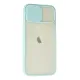 Apple iPhone 12 Kılıf Palm Buzlu Kamera Sürgülü Silikon - Turkuaz
