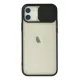Apple iPhone 12 Kılıf Palm Buzlu Kamera Sürgülü Silikon - Siyah