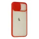 Apple iPhone 12 Kılıf Palm Buzlu Kamera Sürgülü Silikon - Kırmızı