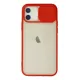 Apple iPhone 12 Kılıf Palm Buzlu Kamera Sürgülü Silikon - Kırmızı