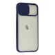 Apple iPhone 12 Kılıf Palm Buzlu Kamera Sürgülü Silikon - Lacivert