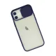 Apple iPhone 12 Kılıf Palm Buzlu Kamera Sürgülü Silikon - Lacivert