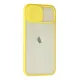 Apple iPhone 12 Kılıf Palm Buzlu Kamera Sürgülü Silikon - Sarı