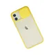 Apple iPhone 12 Kılıf Palm Buzlu Kamera Sürgülü Silikon - Sarı