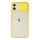 Apple iPhone 12 Kılıf Palm Buzlu Kamera Sürgülü Silikon - Sarı