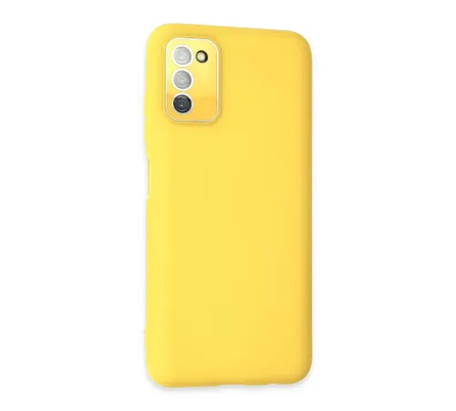 Samsung Galaxy A03S Kılıf Lansman Glass Kapak - Sarı