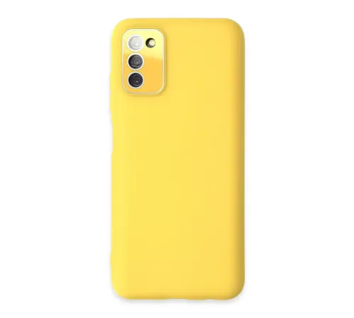 Samsung Galaxy A03S Kılıf Lansman Glass Kapak - Sarı