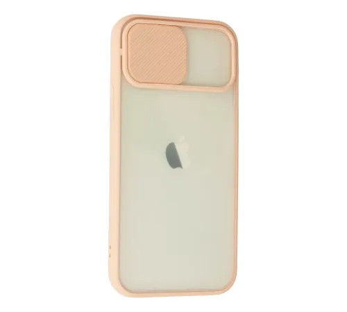 Apple iPhone 12 Kılıf Palm Buzlu Kamera Sürgülü Silikon - Pembe