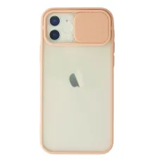 Apple iPhone 12 Kılıf Palm Buzlu Kamera Sürgülü Silikon - Pembe