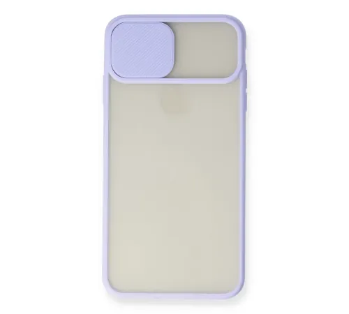 Apple iPhone XS Max Kılıf Palm Buzlu Kamera Sürgülü Silikon - Lila
