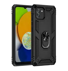 Samsung Galaxy A03 Kılıf Sofya Yüzüklü Silikon Kapak - Siyah