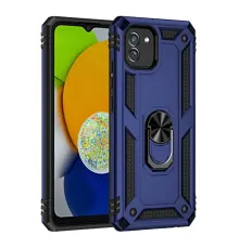 Samsung Galaxy A03 Kılıf Sofya Yüzüklü Silikon Kapak - Lacivert