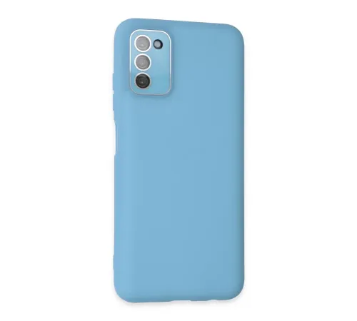 Samsung Galaxy A03S Kılıf Lansman Glass Kapak - Mavi