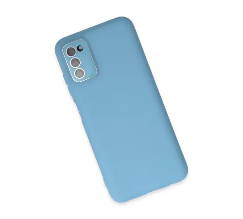 Samsung Galaxy A03S Kılıf Lansman Glass Kapak - Mavi