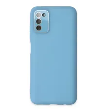 Samsung Galaxy A03S Kılıf Lansman Glass Kapak - Mavi