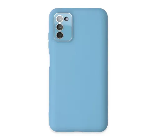 Samsung Galaxy A03S Kılıf Lansman Glass Kapak - Mavi