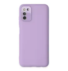 Samsung Galaxy A03S Kılıf Lansman Glass Kapak - Lila