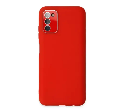 Samsung Galaxy A03S Kılıf Lansman Glass Kapak - Kırmızı