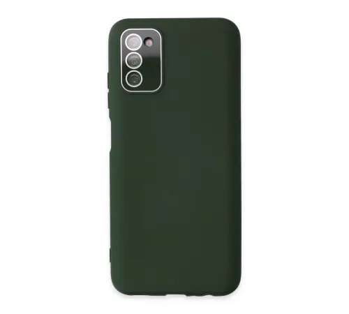 Samsung Galaxy A03S Kılıf Lansman Glass Kapak - Koyu Yeşil