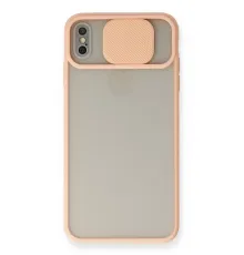 Apple iPhone XS Max Kılıf Palm Buzlu Kamera Sürgülü Silikon - Pembe