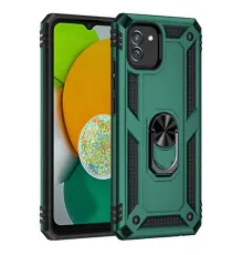 Samsung Galaxy A03 Kılıf Sofya Yüzüklü Silikon Kapak - Yeşil