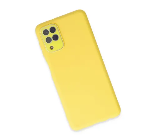 Samsung Galaxy A22 Kılıf Lansman Glass Kapak - Sarı
