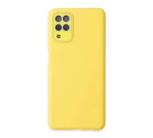 Samsung Galaxy A22 Kılıf Lansman Glass Kapak - Sarı