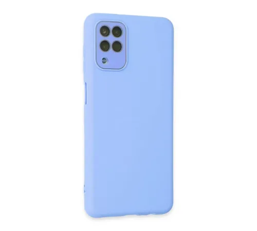Samsung Galaxy A22 Kılıf Lansman Glass Kapak - Mavi