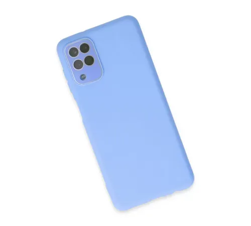 Samsung Galaxy A22 Kılıf Lansman Glass Kapak - Mavi