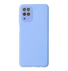 Samsung Galaxy A22 Kılıf Lansman Glass Kapak - Mavi