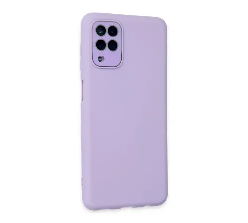 Samsung Galaxy A22 Kılıf Lansman Glass Kapak - Lila