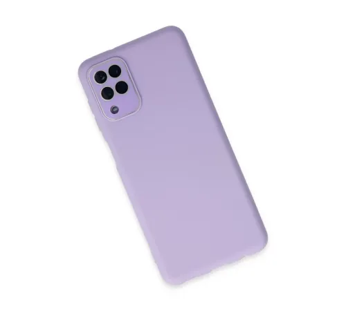 Samsung Galaxy A22 Kılıf Lansman Glass Kapak - Lila