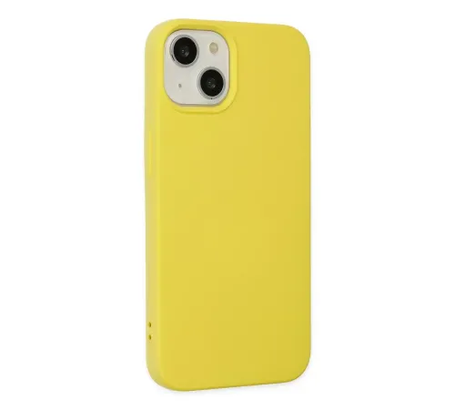 Apple iPhone 14 Plus Kılıf Nano içi Kadife Silikon - Sarı
