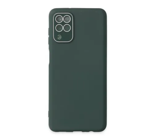 Samsung Galaxy A22 Kılıf Lansman Glass Kapak - Koyu Yeşil