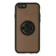 Apple iPhone 6 Kılıf Montreal Yüzüklü Silikon Kapak - Siyah
