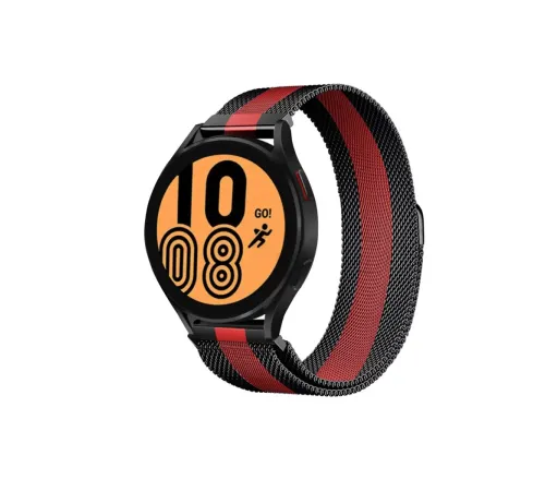 Watch 20mm Metal Mıknatıslı Kordon - Siyah-Kırmızı