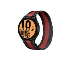 Watch 20mm Metal Mıknatıslı Kordon - Siyah-Kırmızı