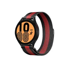 Watch 20mm Metal Mıknatıslı Kordon - Siyah-Kırmızı