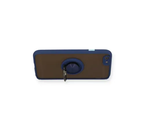 Apple iPhone 6 Kılıf Montreal Yüzüklü Silikon Kapak - Lacivert